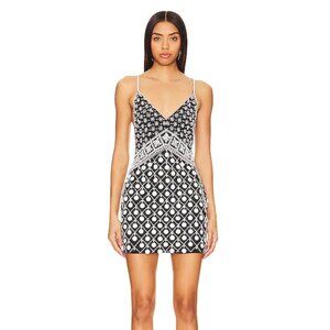 Majorelle Majorelle Cirie Embellished Mini Dress in Black And White